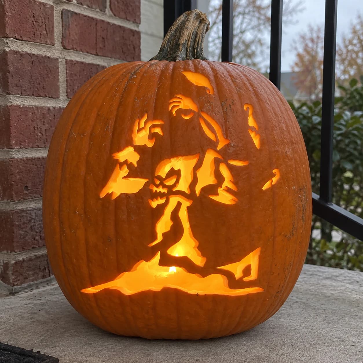 Rising Ghoul Pumpkin Stencil