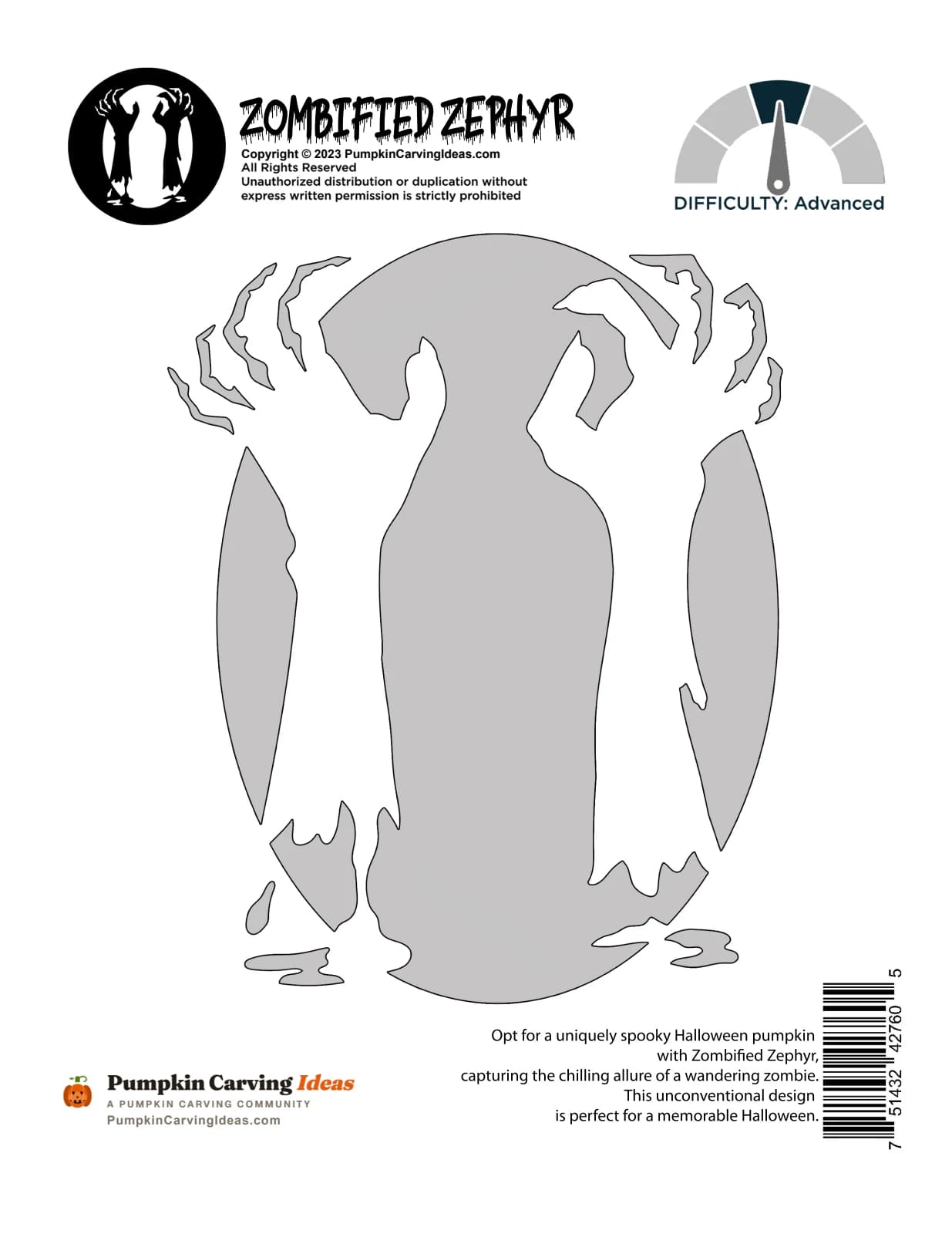 Rising Zombies printable pattern