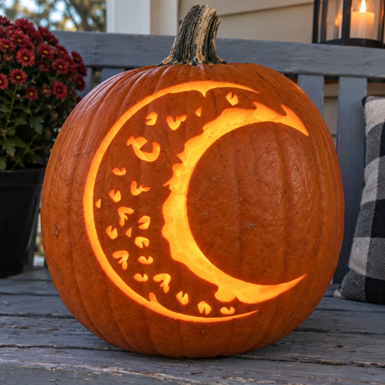Crescent Moon Pumpkin Stencil