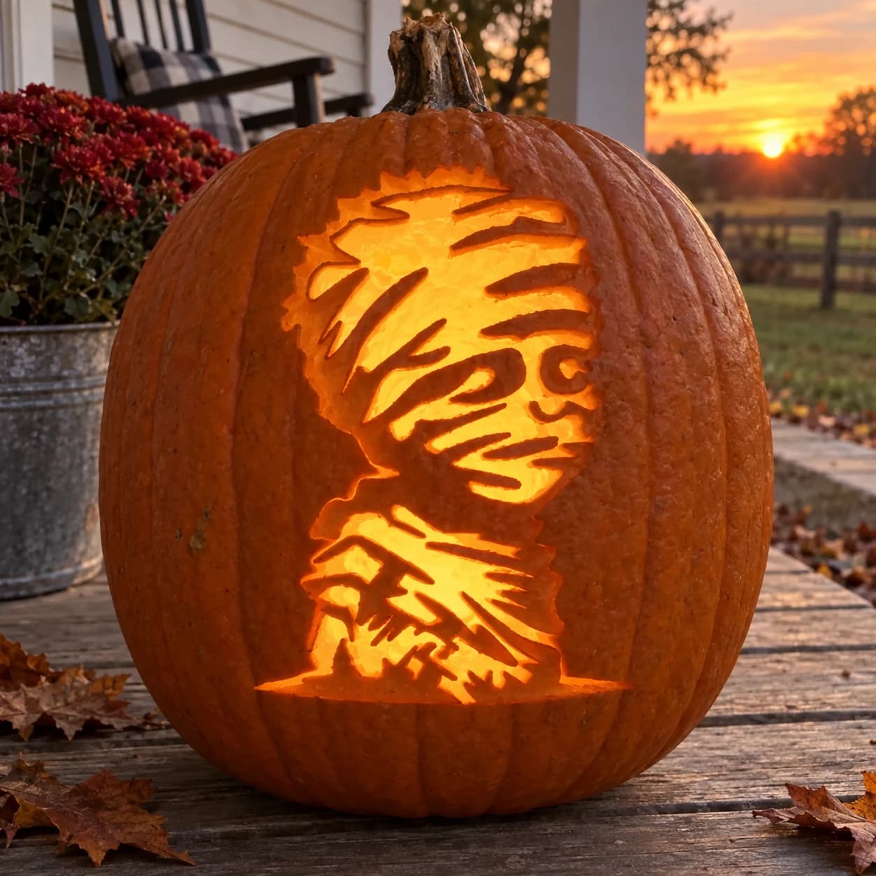 Mummy Pumpkin Stencil