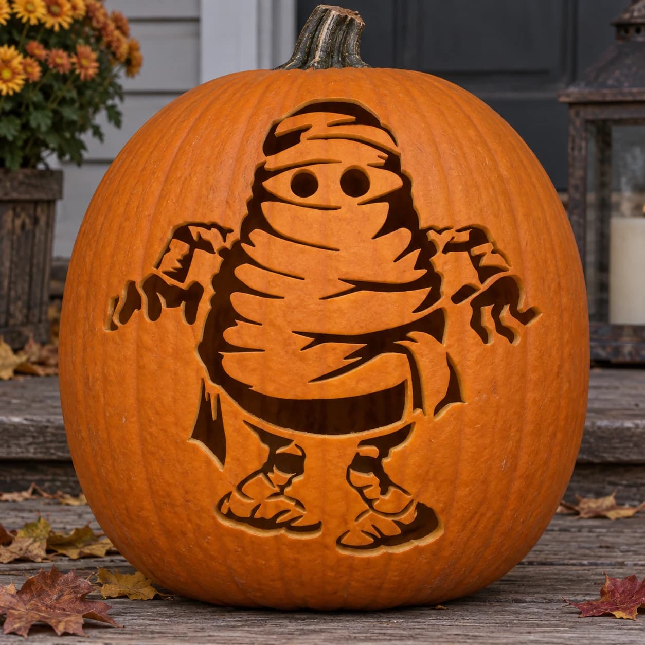 Bandaged Mummy Pumpkin Stencil