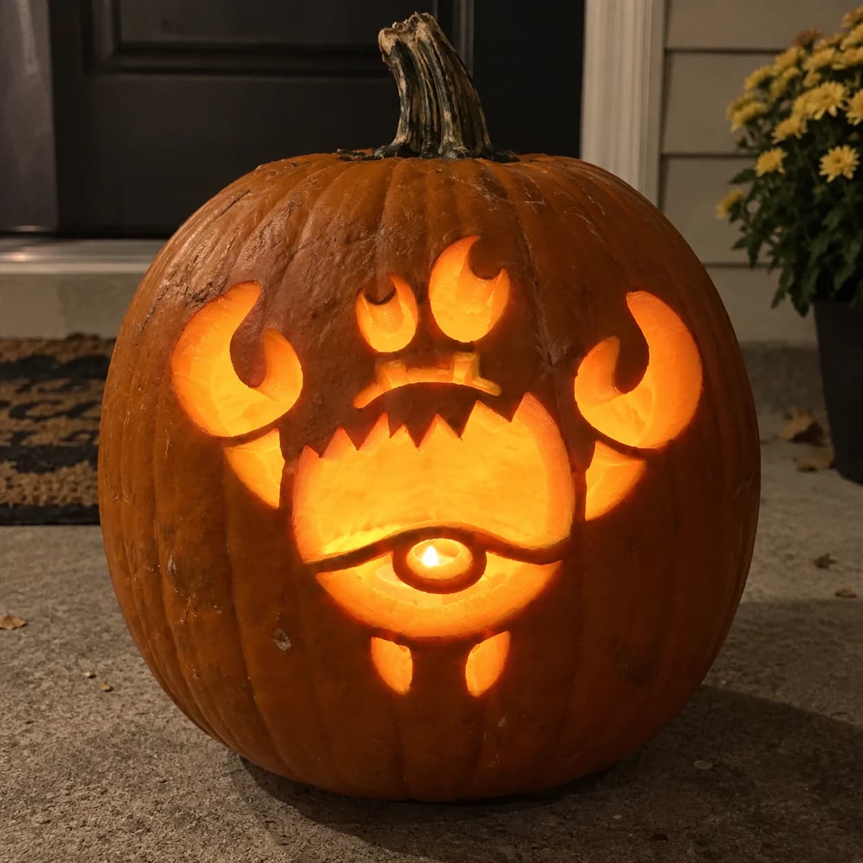 Cartoon Crab Pumpkin Stencil
