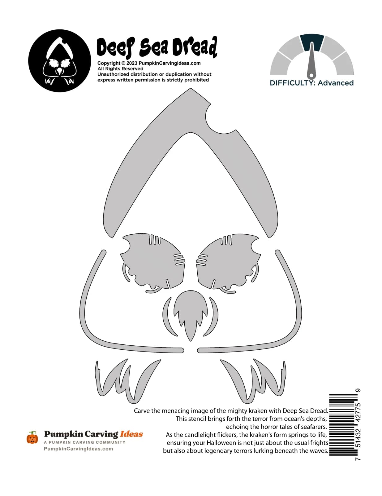 Sea Monster printable pattern