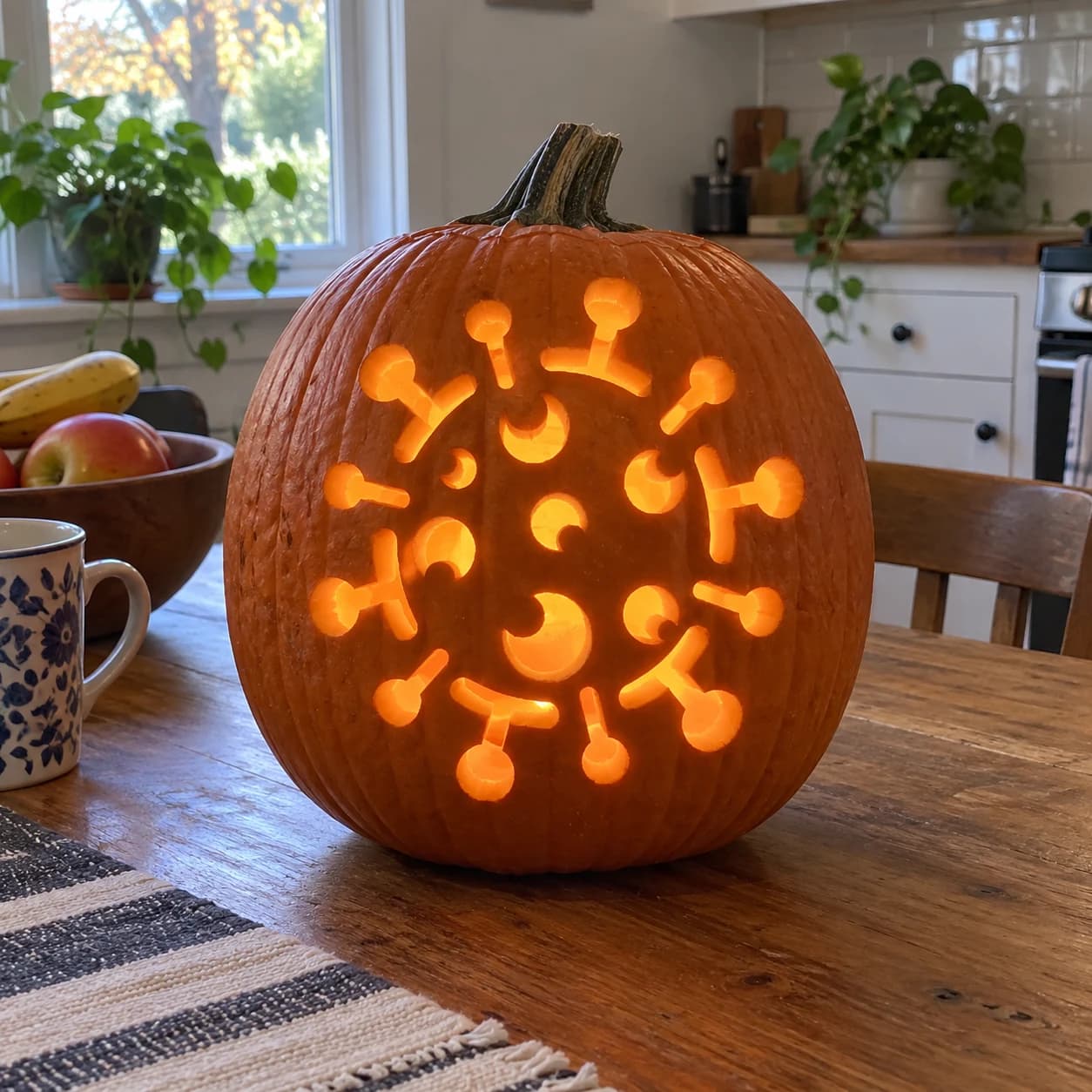 Coronavirus Pumpkin Stencil pumpkin carving stencil