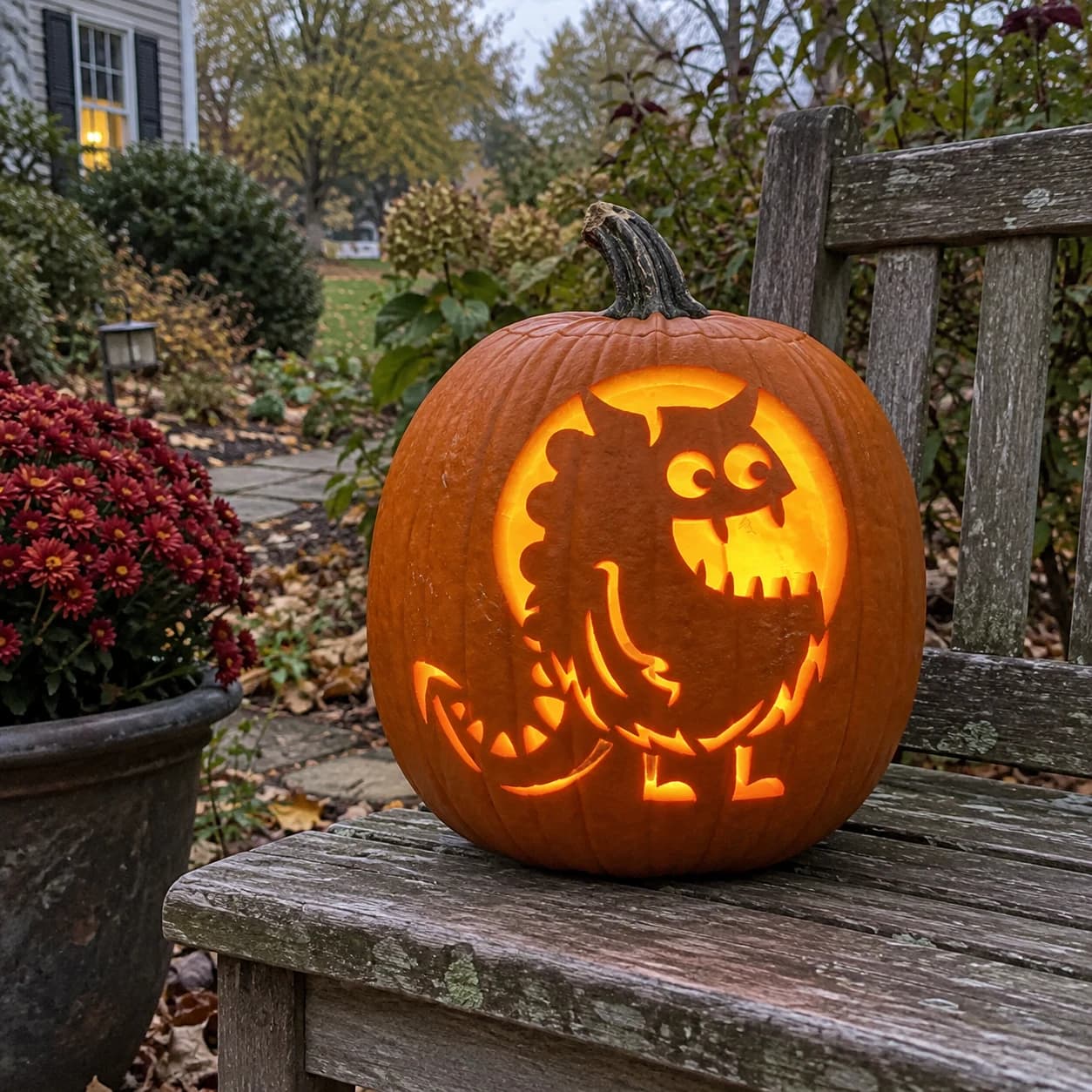 Baby Dragon Pumpkin Stencil