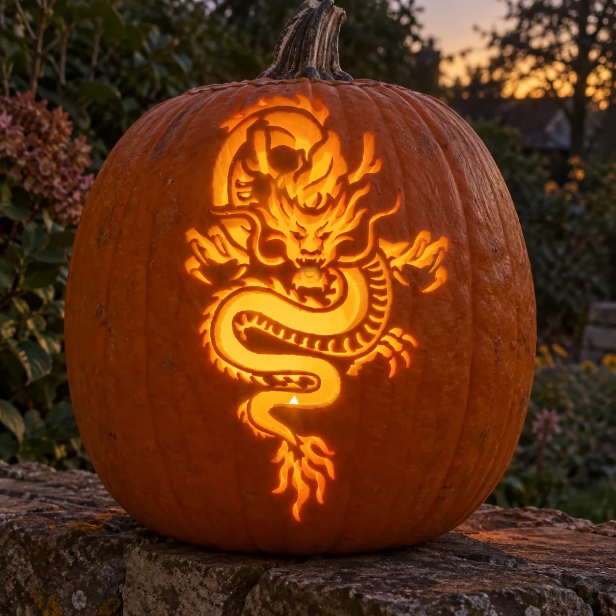 Dragon Pumpkin Stencil