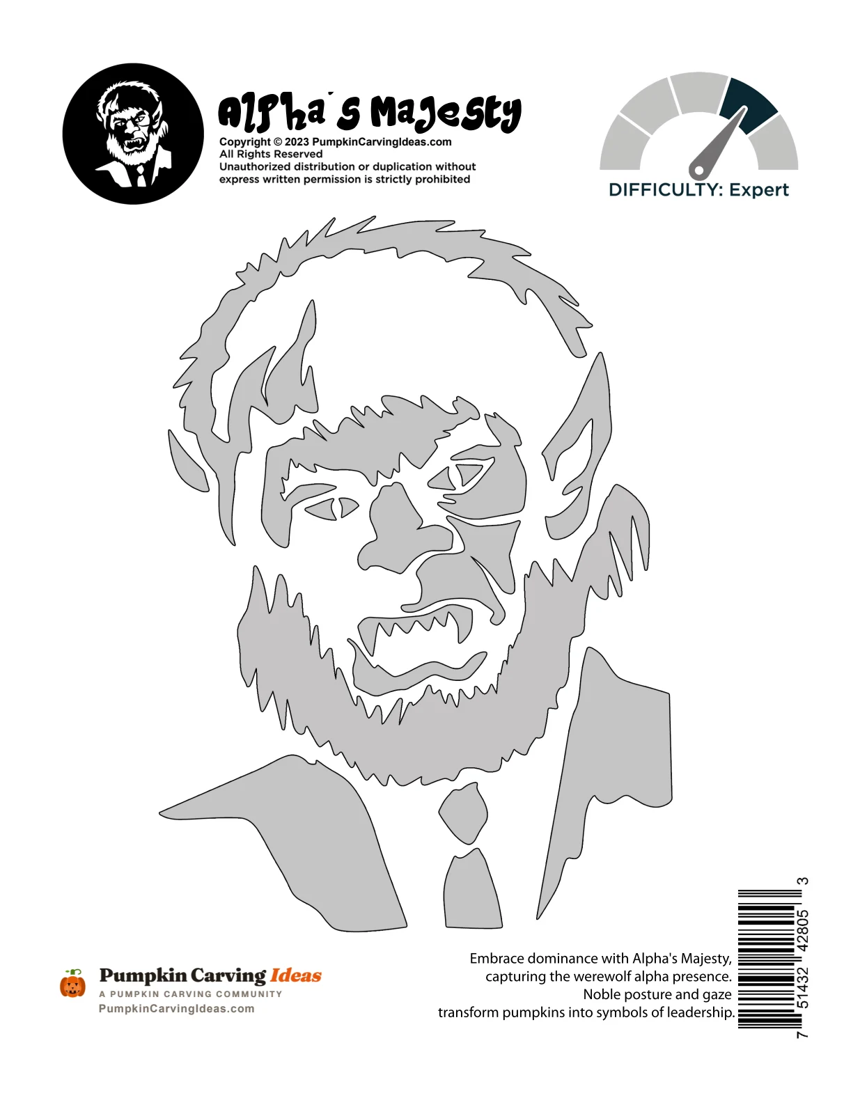 Werewolf printable pattern