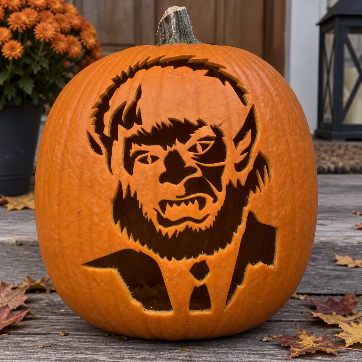 Werewolf Pumpkin Stencil