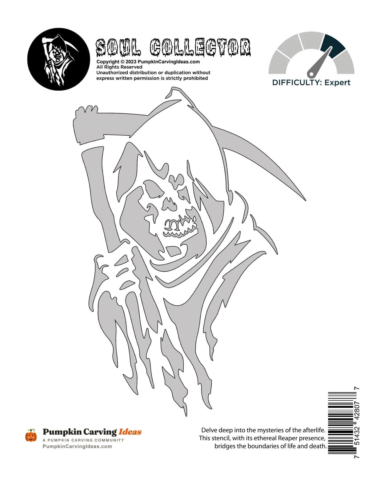 The Soul Harvester printable pattern