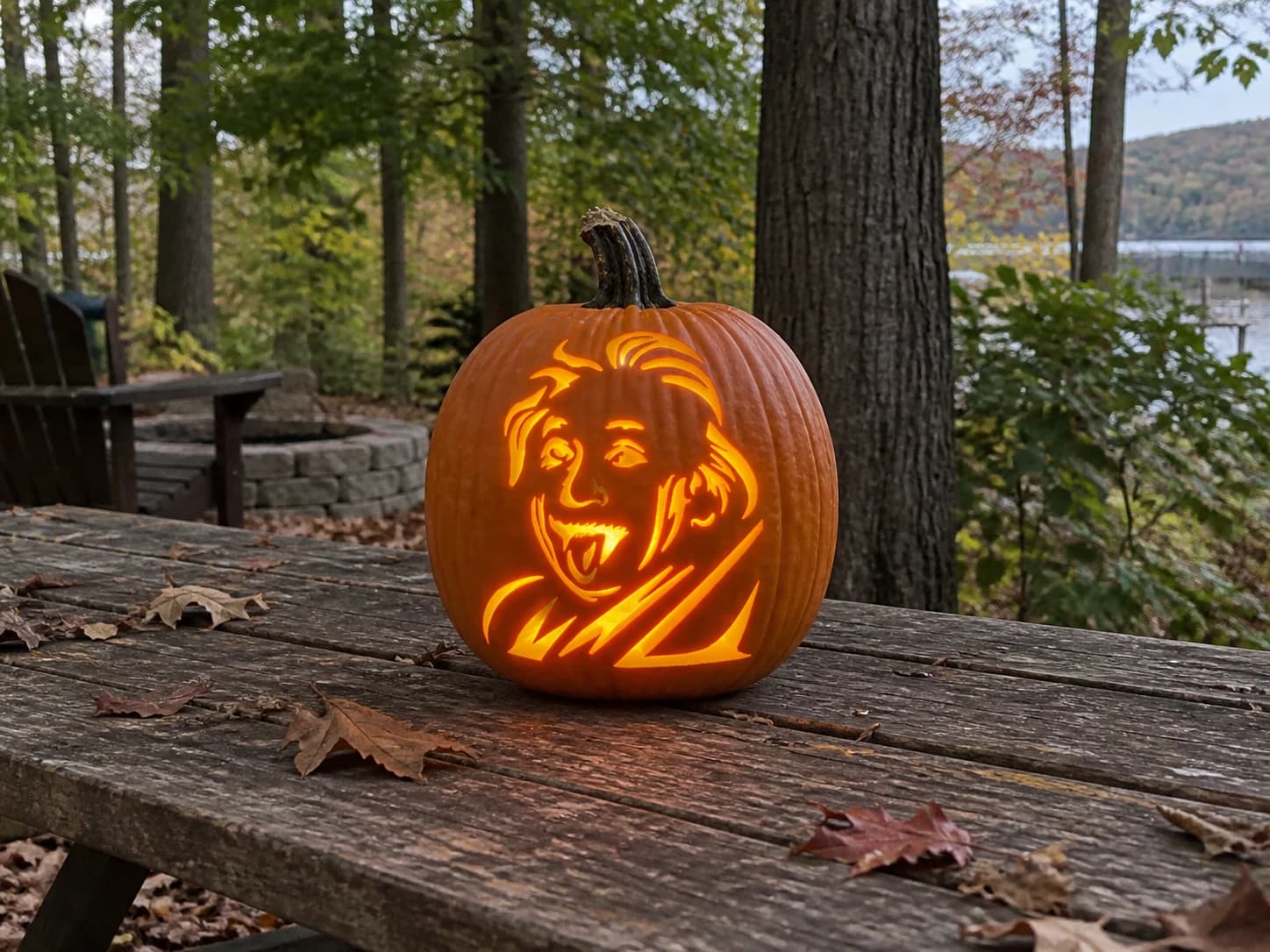 Einstein Portrait Pumpkin Stencil