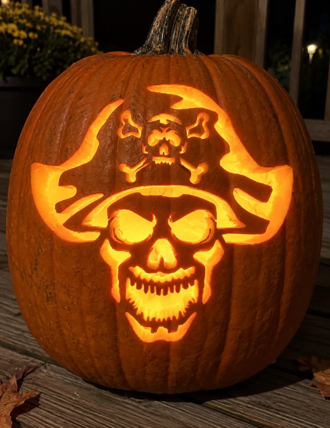 Pirate Skull Pumpkin Stencil pumpkin carving stencil