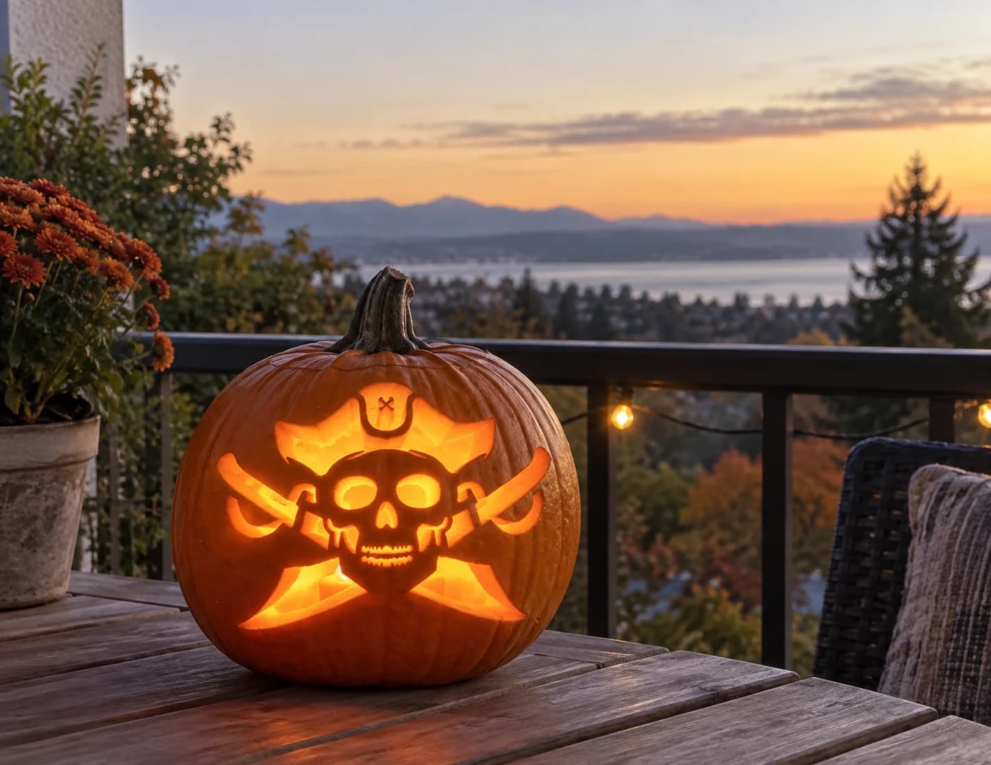 Jolly Roger Pumpkin Stencil