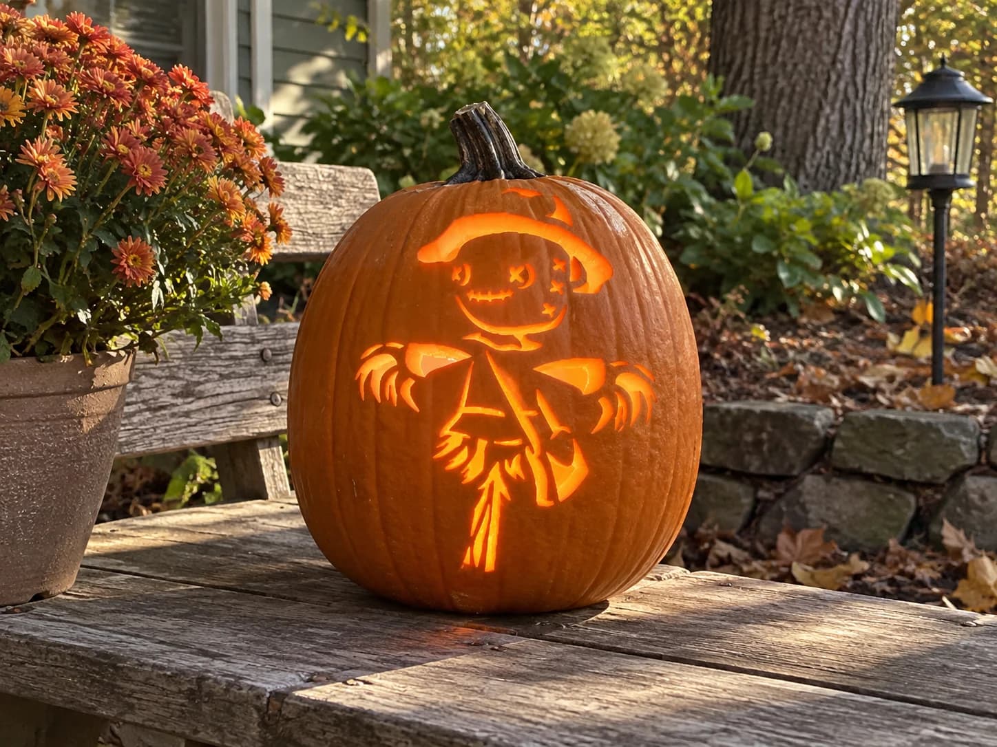 Scarecrow Pumpkin Stencil
