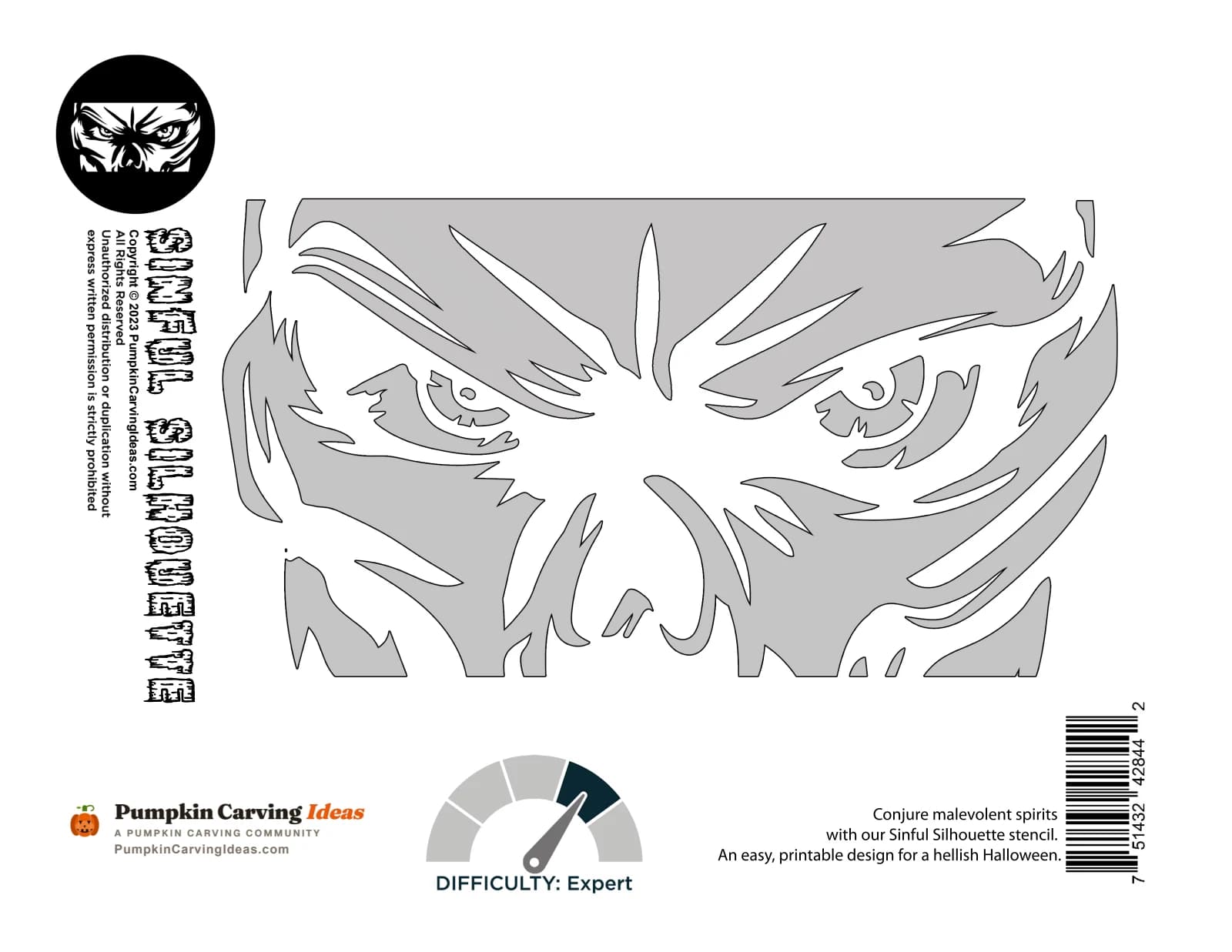 Sinister Eyes printable pattern