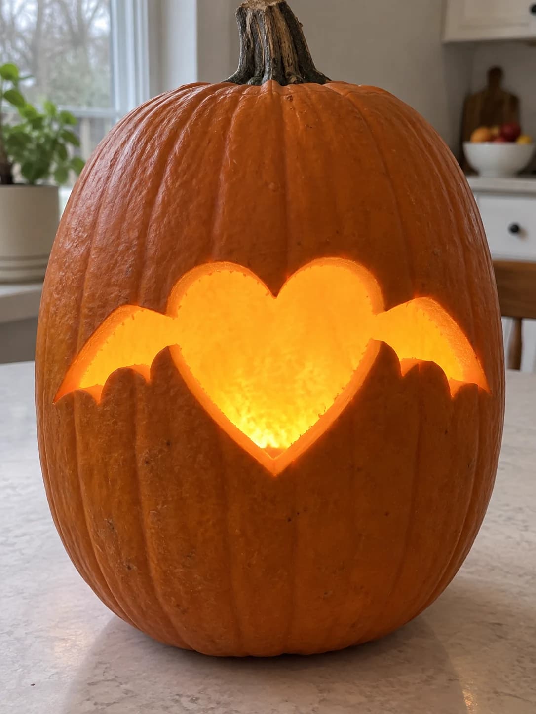 Bat Heart Pumpkin Stencil pumpkin carving stencil