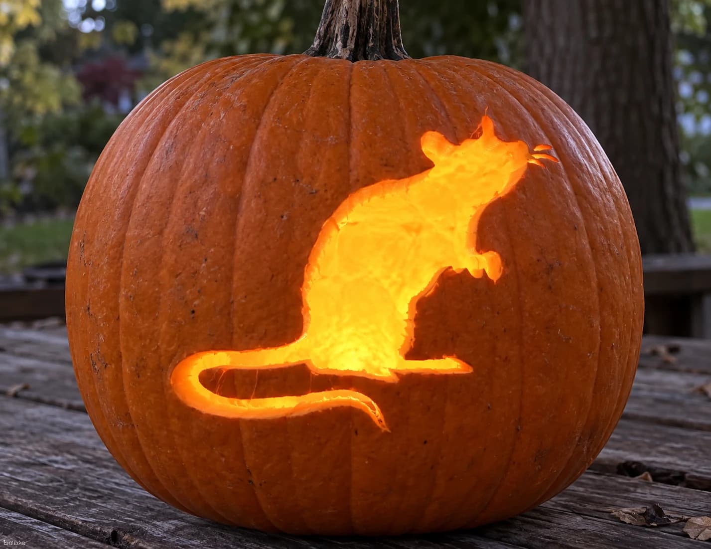 Rat Pumpkin Stencil
