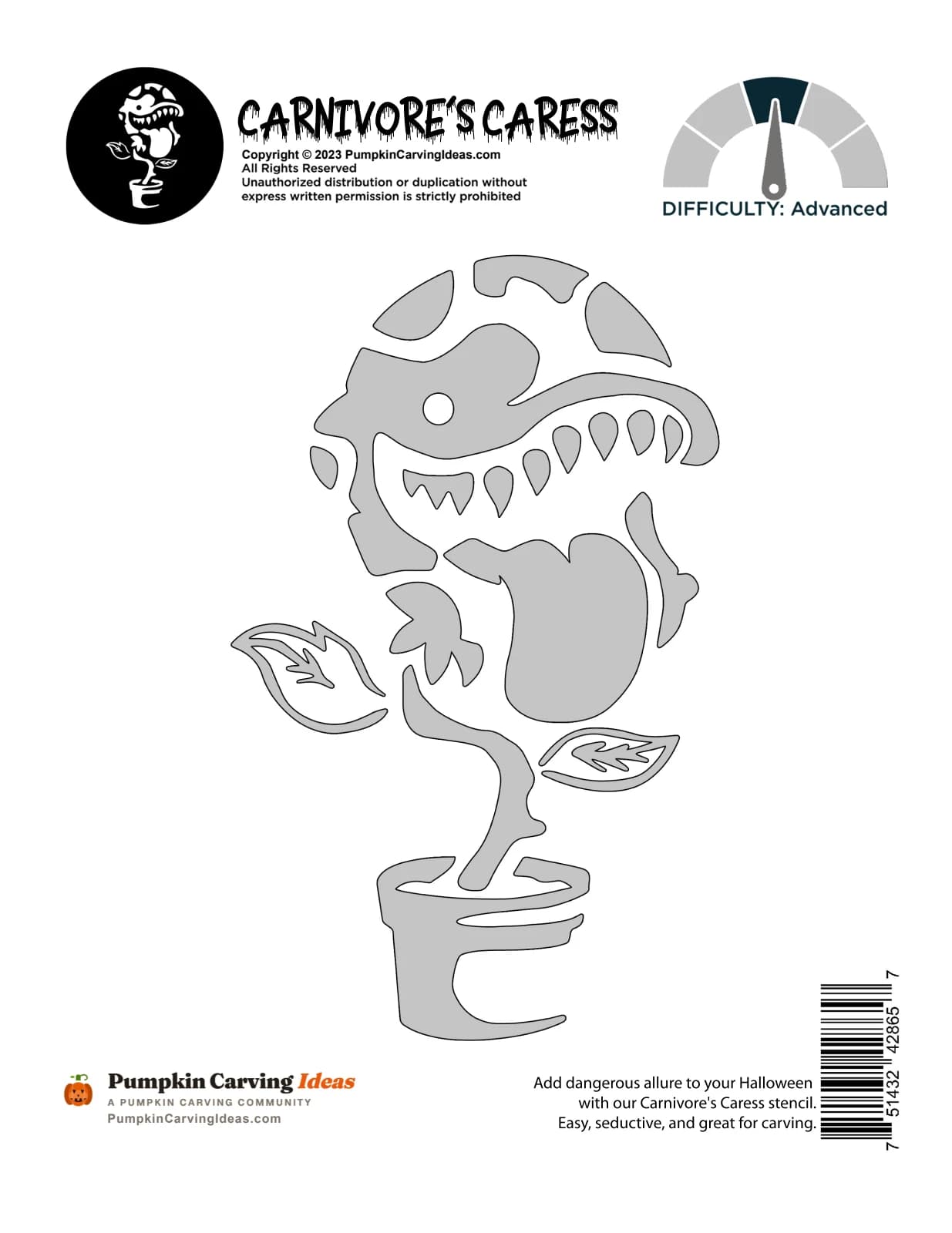 Carnivorous Plant printable pattern