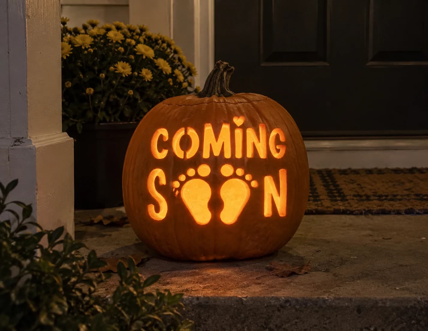 Coming Soon Baby Pumpkin Stencil pumpkin carving stencil