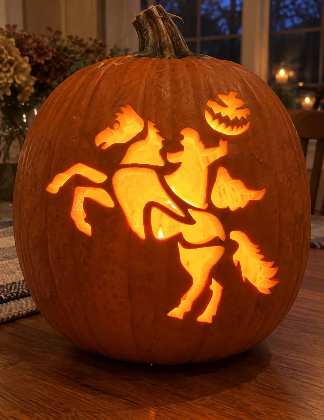 Headless Horseman Pumpkin Stencil