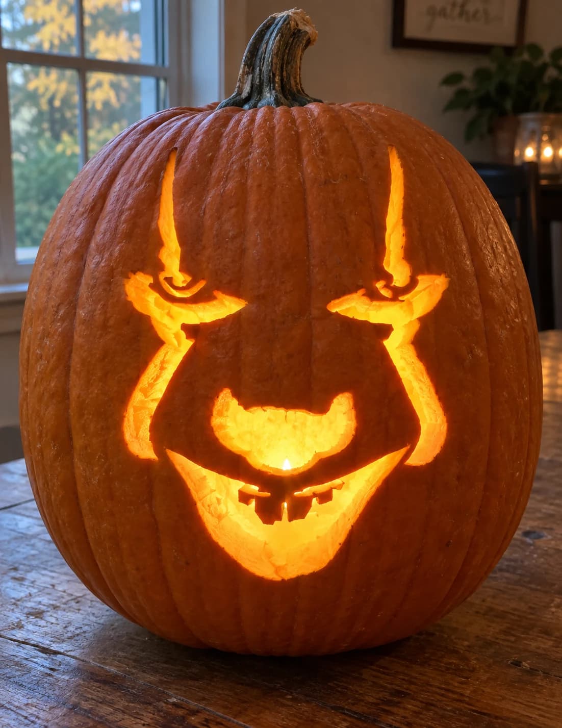 Evil Clown Pumpkin Stencil