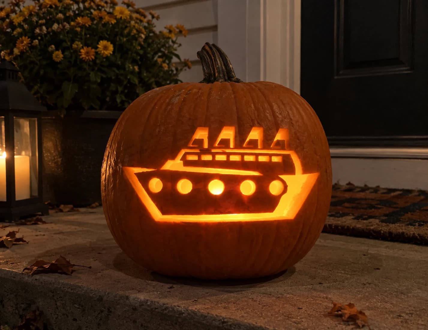 Cruise Ship Pumpkin Stencil