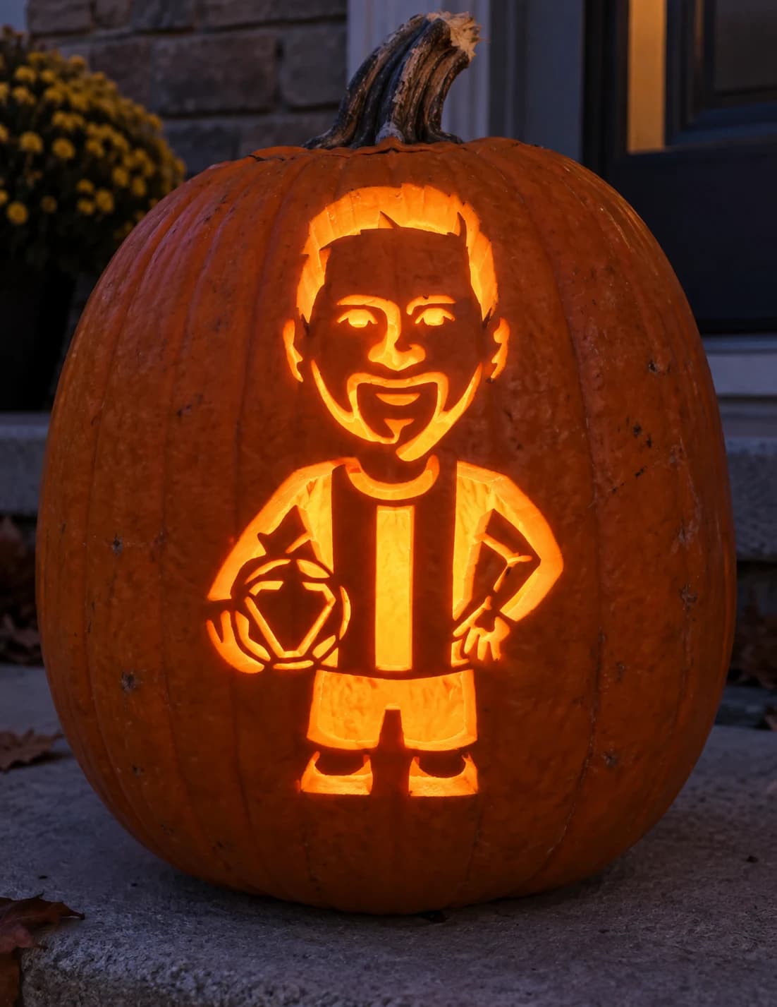 Soccer Player Pumpkin Stencil pumpkin carving stencil