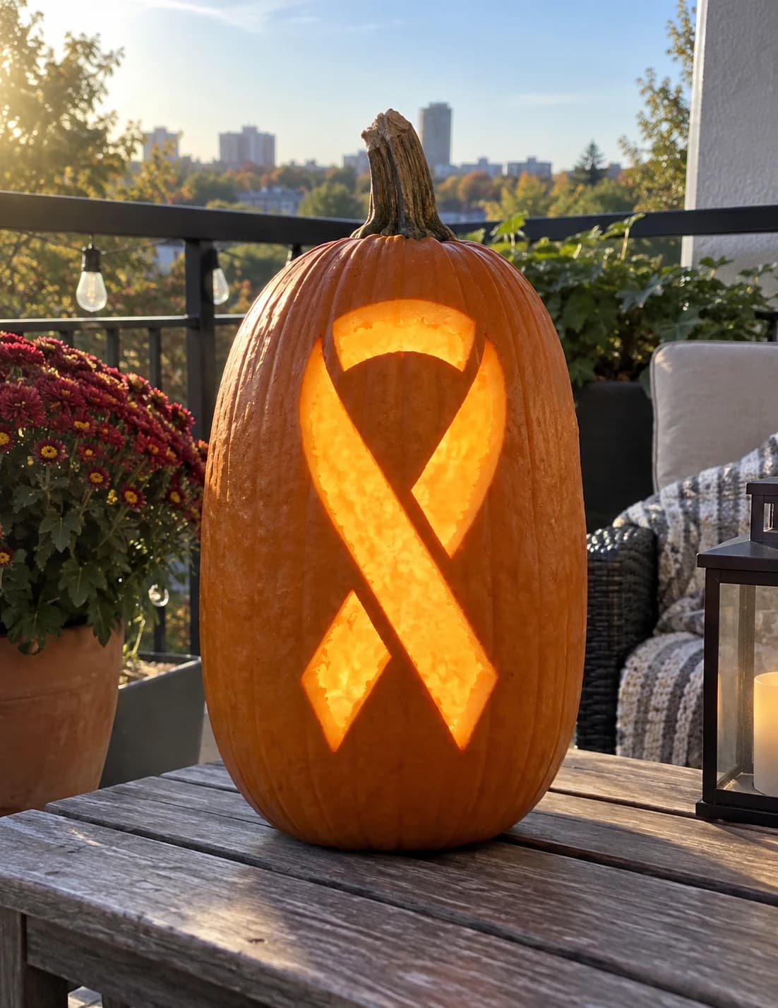 Awareness Ribbon Pumpkin Stencil pumpkin carving stencil