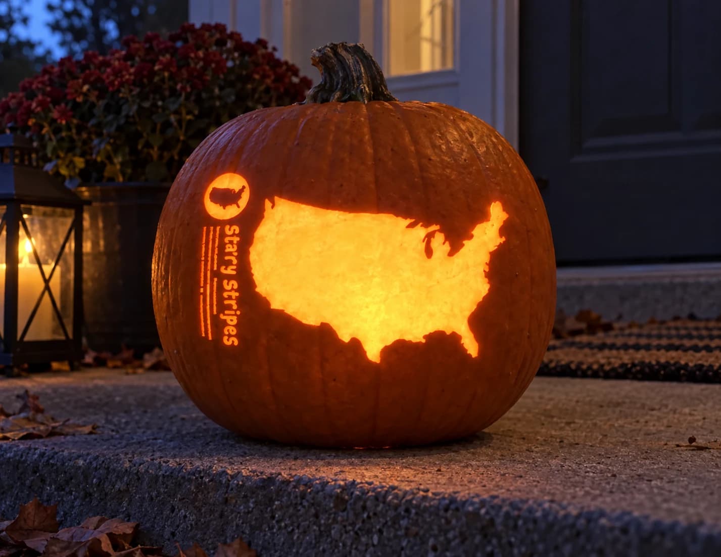 USA Map Pumpkin Stencil pumpkin carving stencil