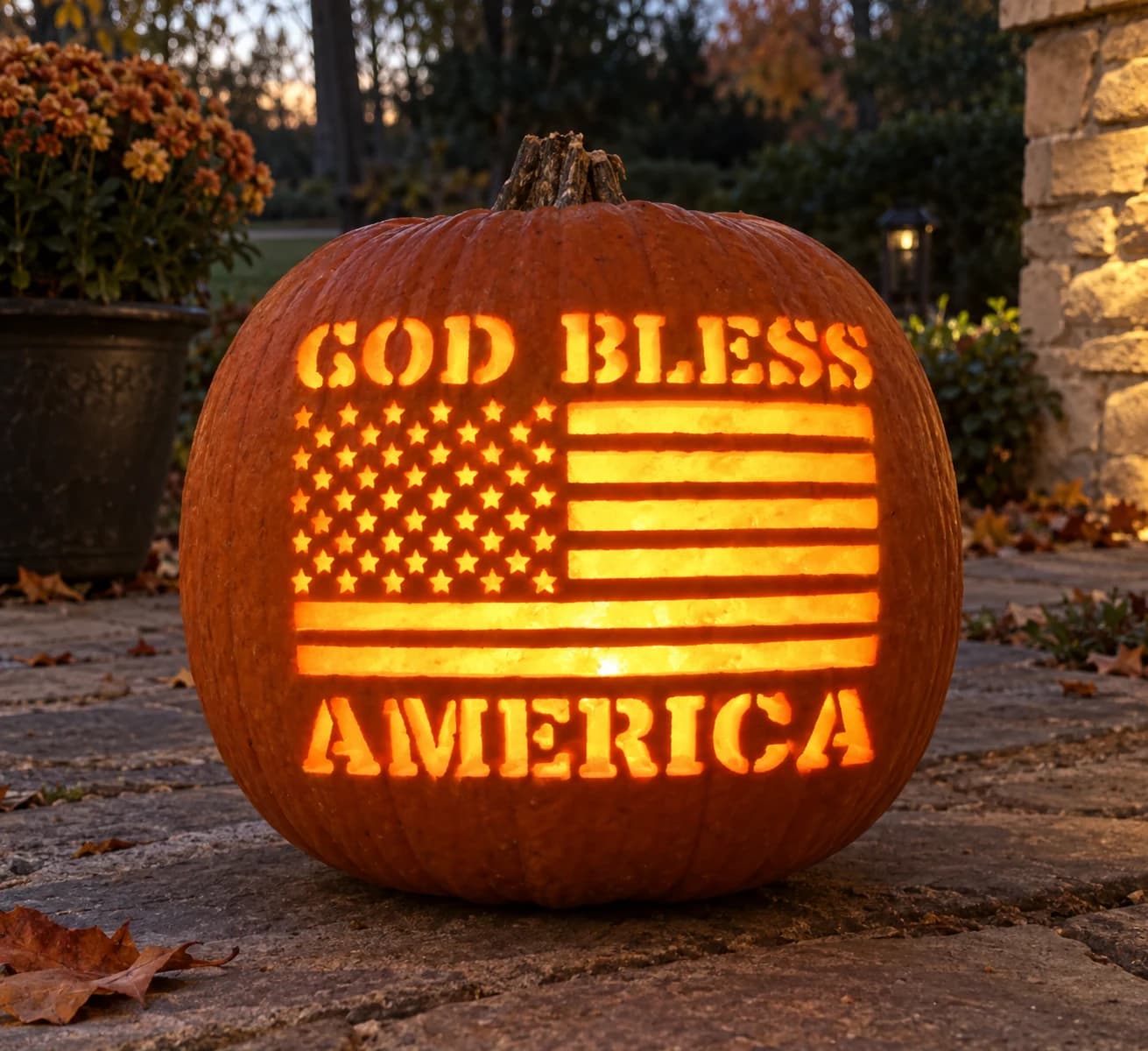 God Bless America Pumpkin Stencil
