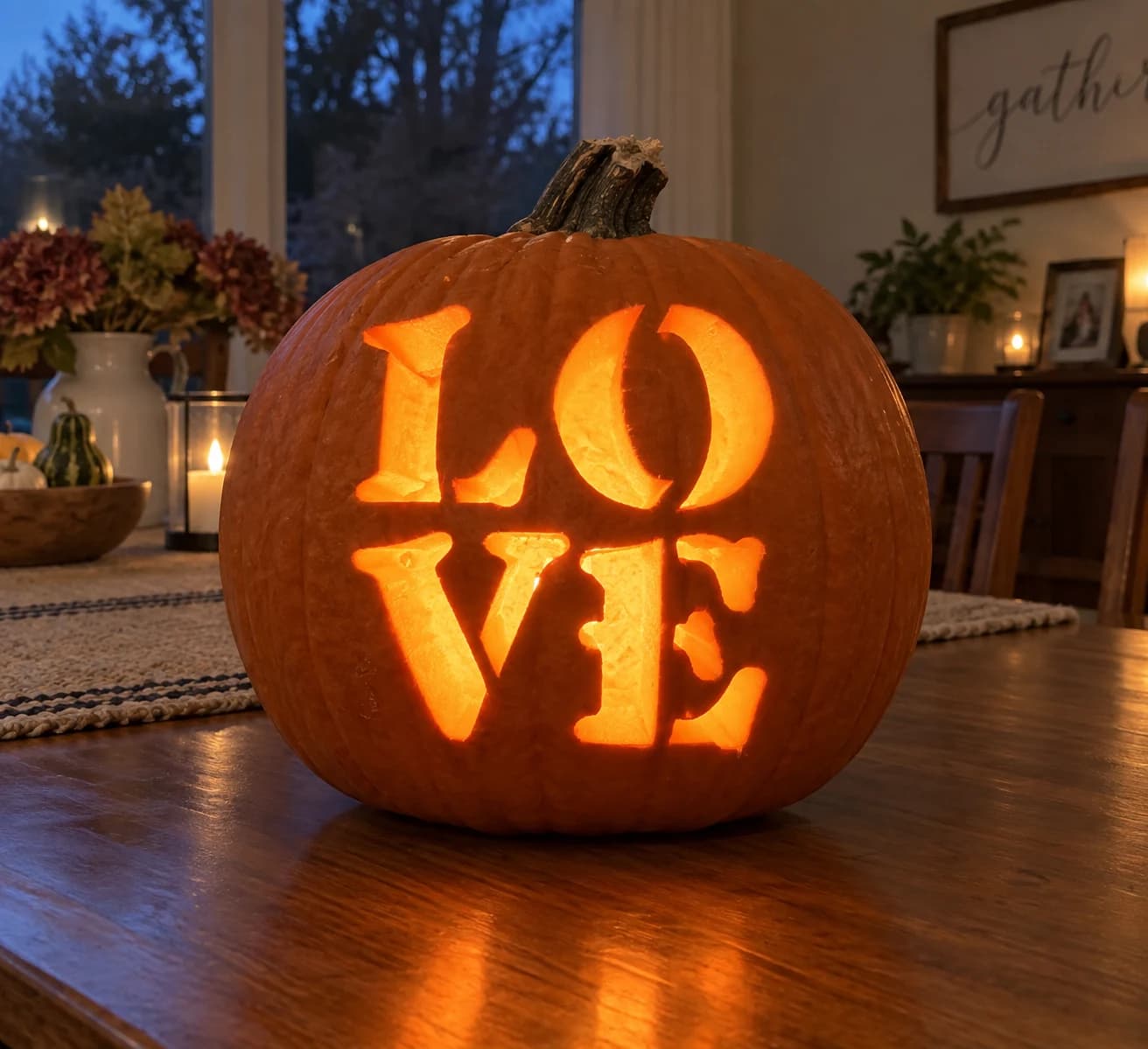 LOVE Block Pumpkin Stencil