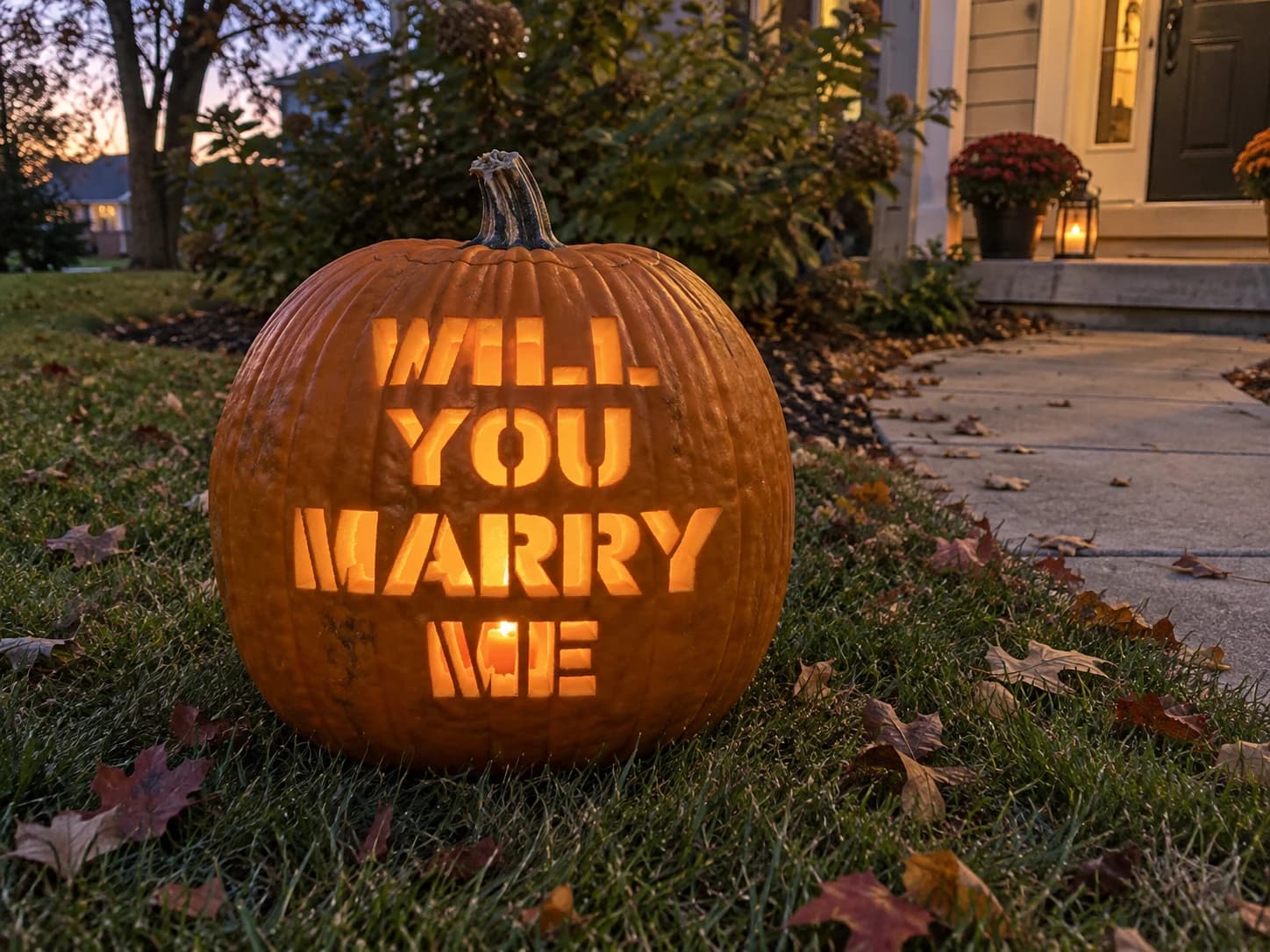Will You Marry Me Pumpkin Stencil