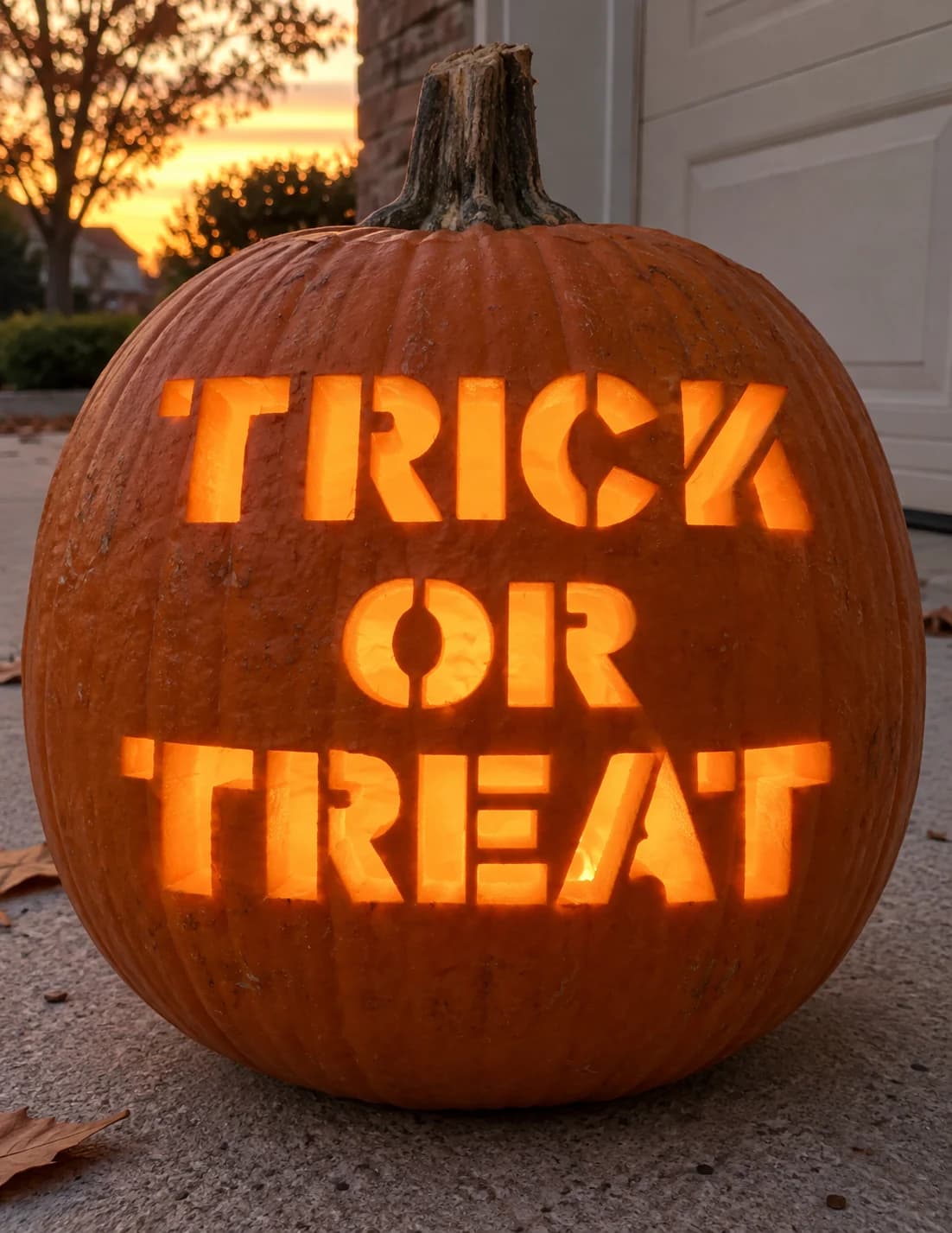 Trick or Treat Pumpkin Stencil