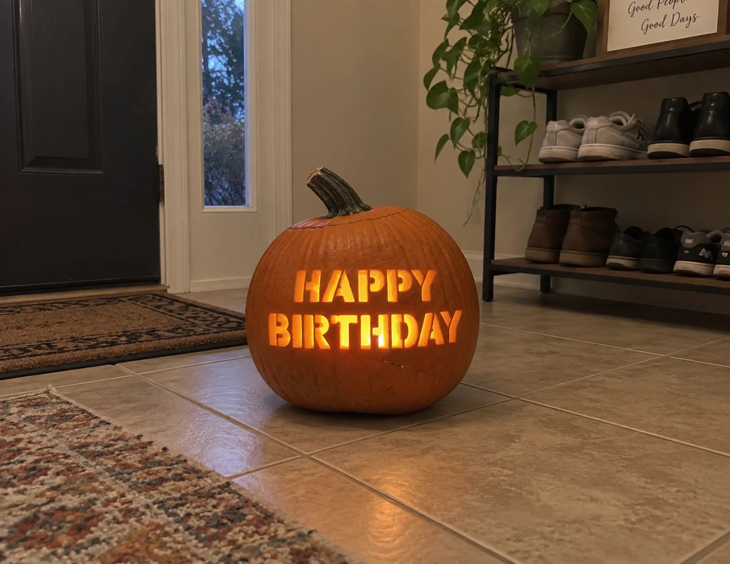 Happy Birthday Pumpkin Stencil