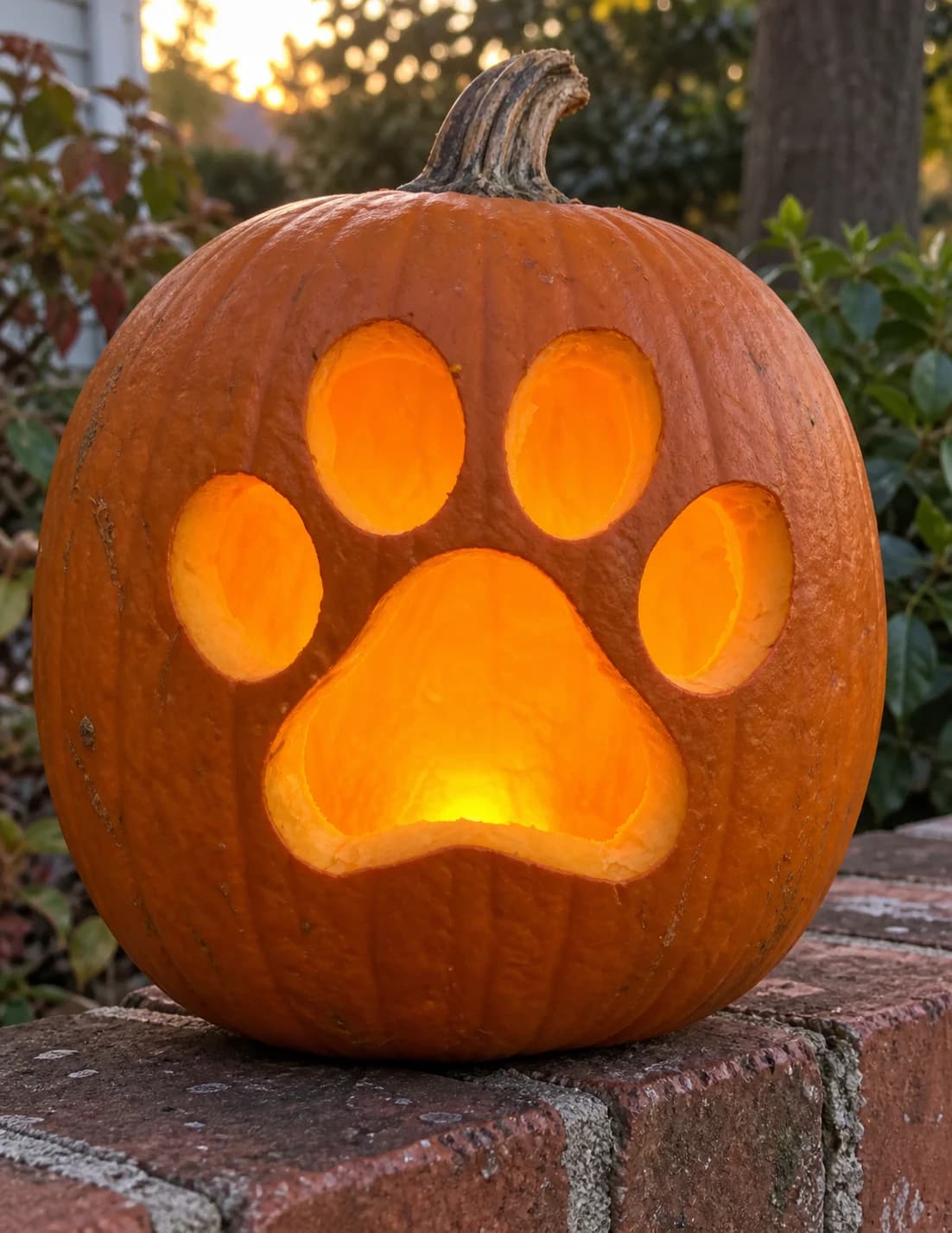 Dog Paw Print Pumpkin Stencil