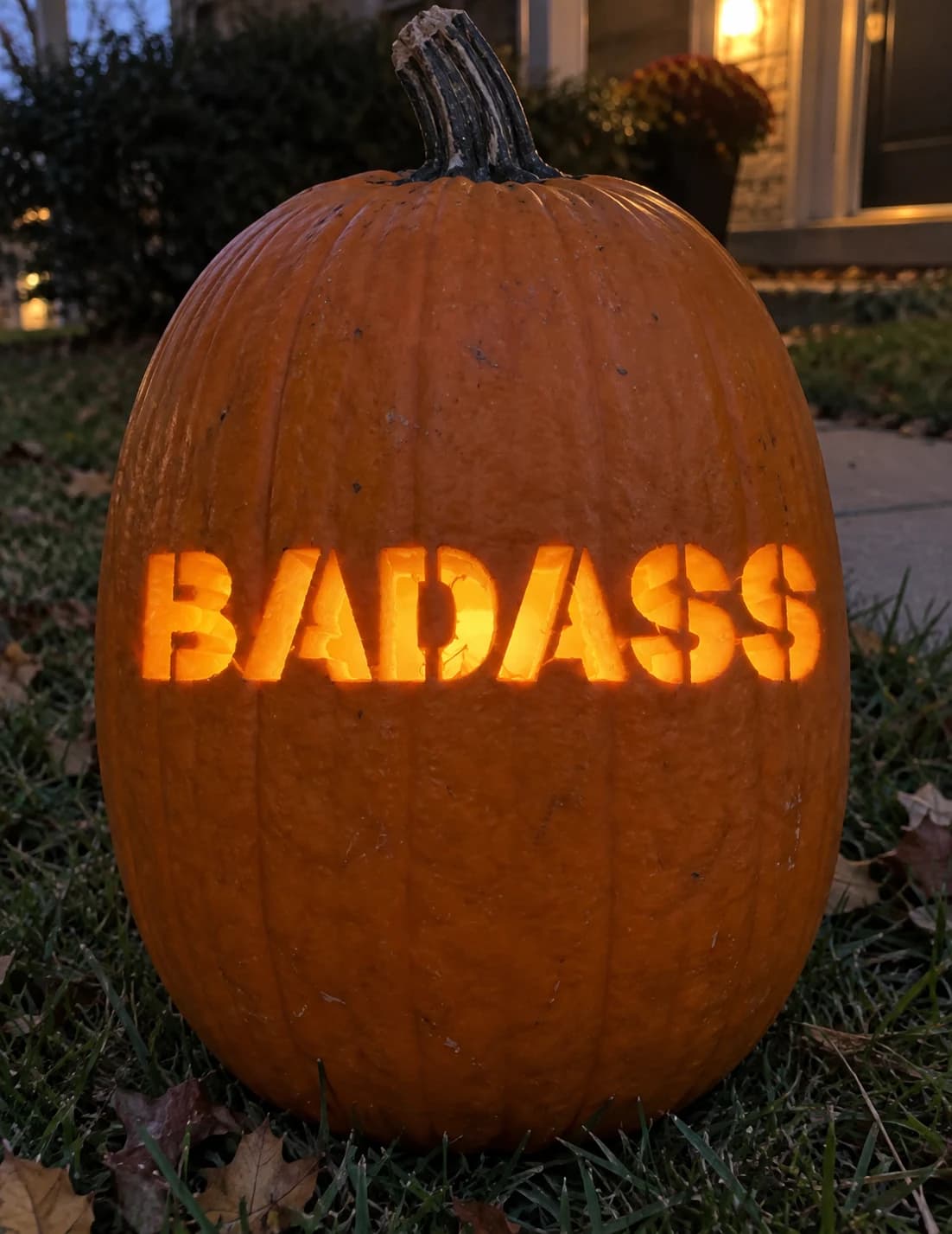 Badass Pumpkin Stencil pumpkin carving stencil