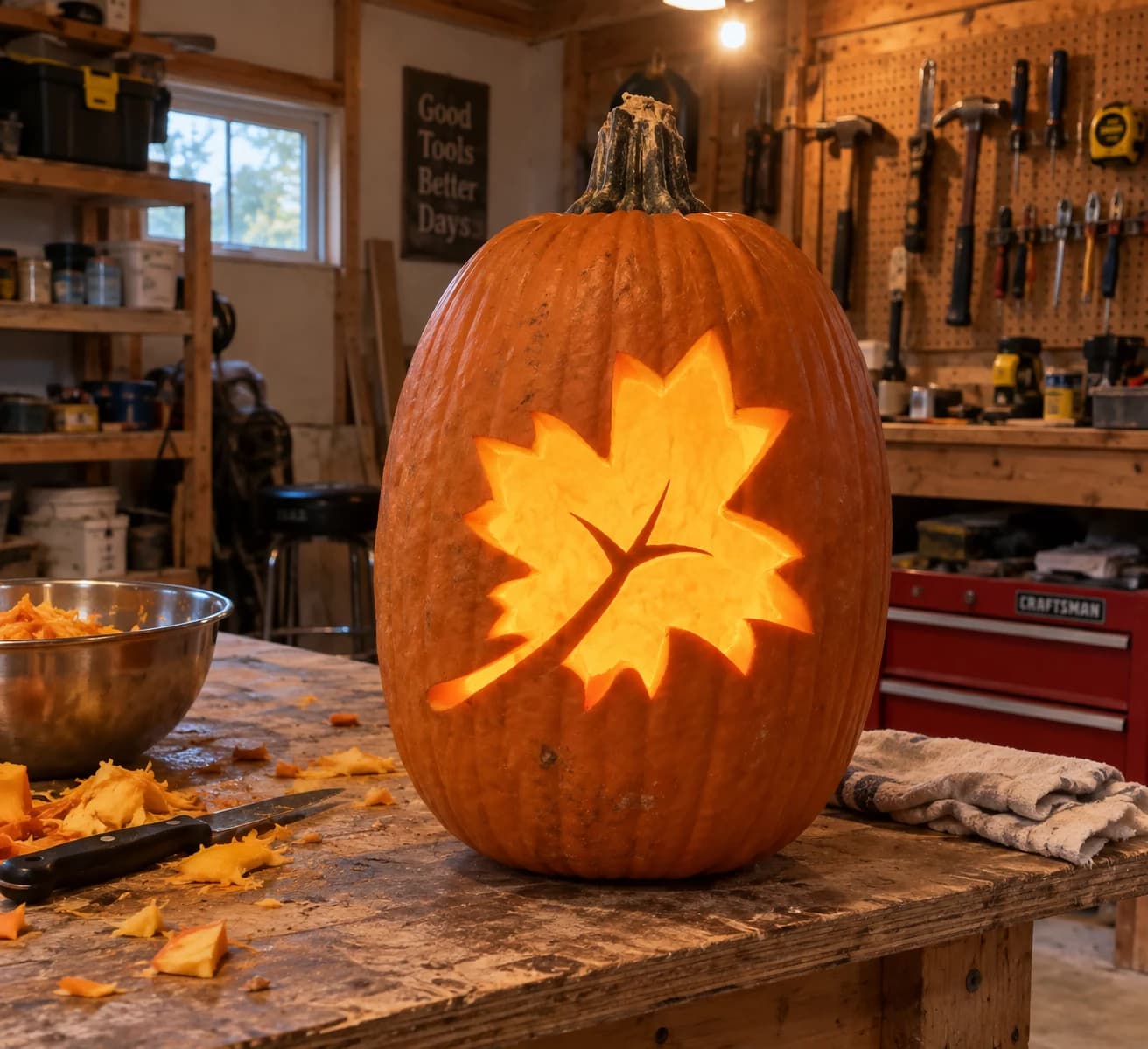 Maple Leaf Pumpkin Stencil