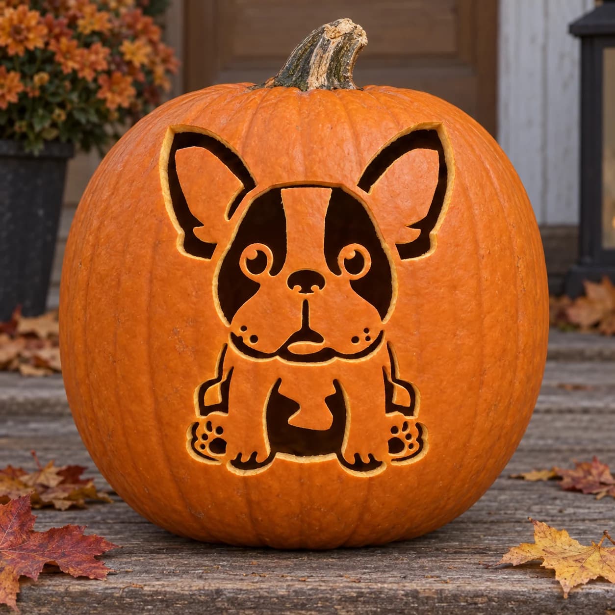 French Bulldog Pumpkin Stencil