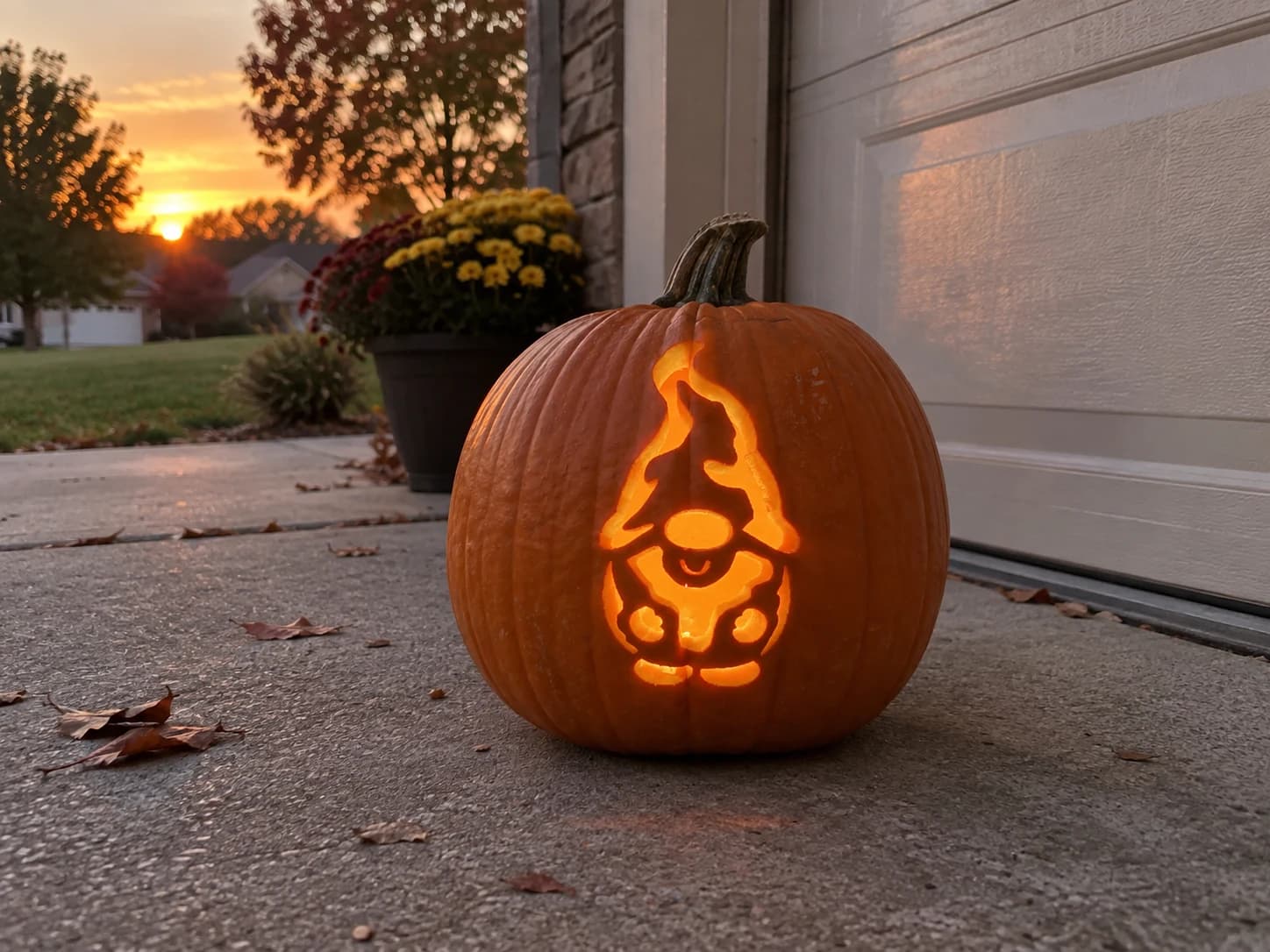 Garden Gnome Pumpkin Stencil