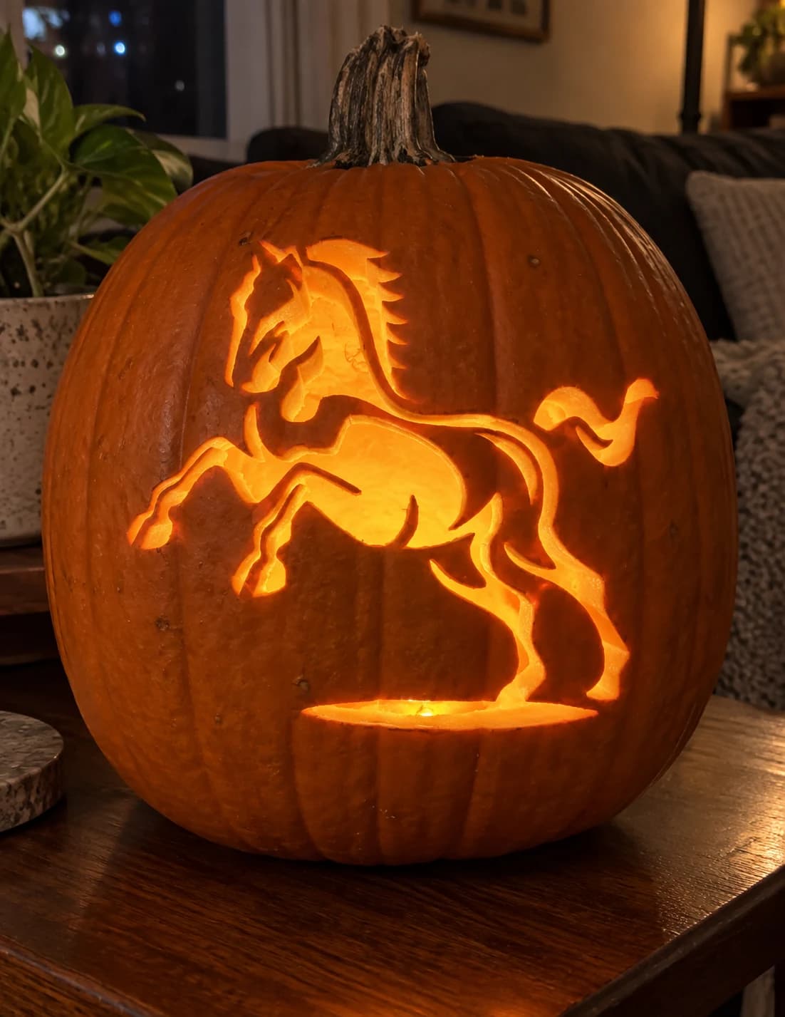 Rearing Horse Pumpkin Stencil