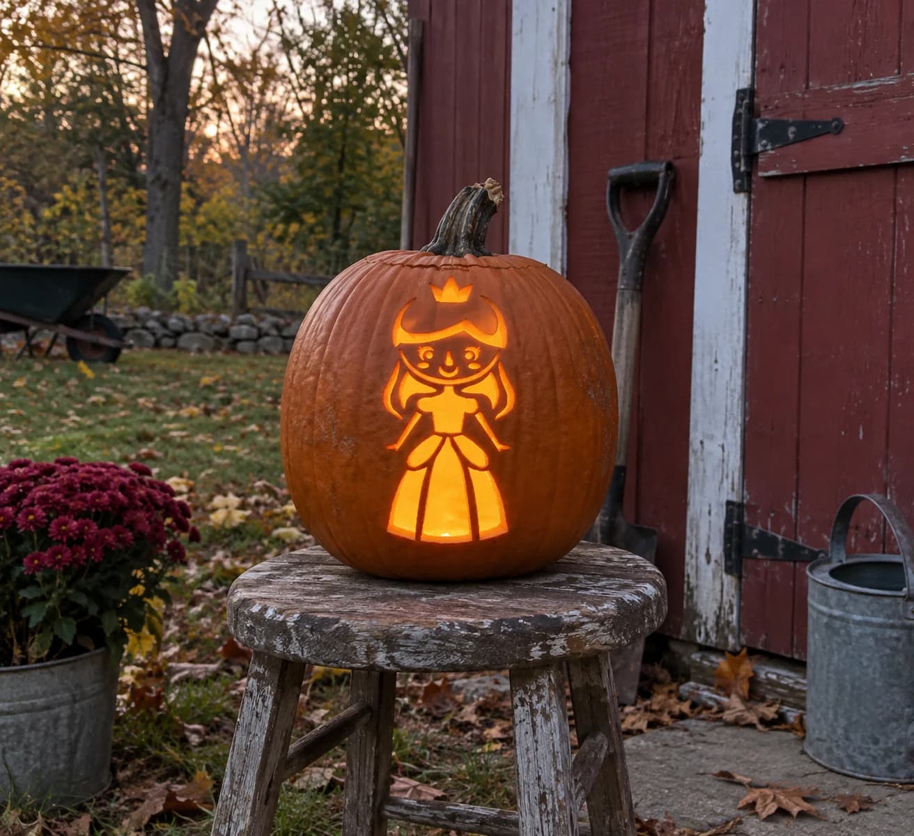 Princess Pumpkin Stencil