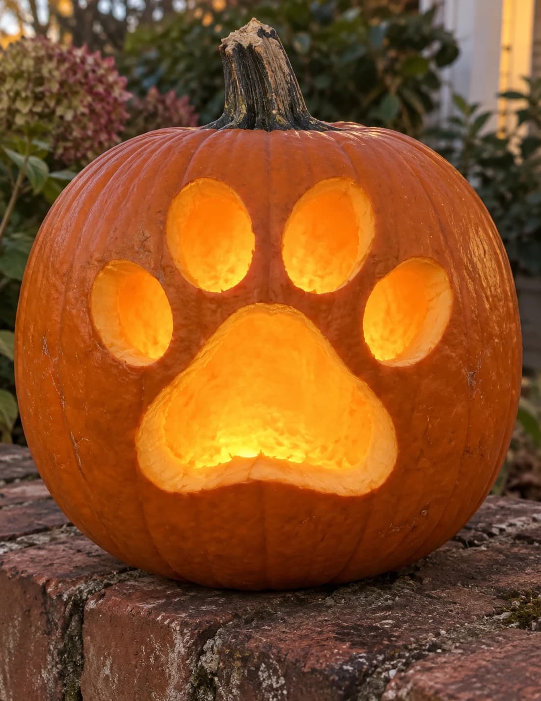Dog Paw Print Pumpkin Stencil