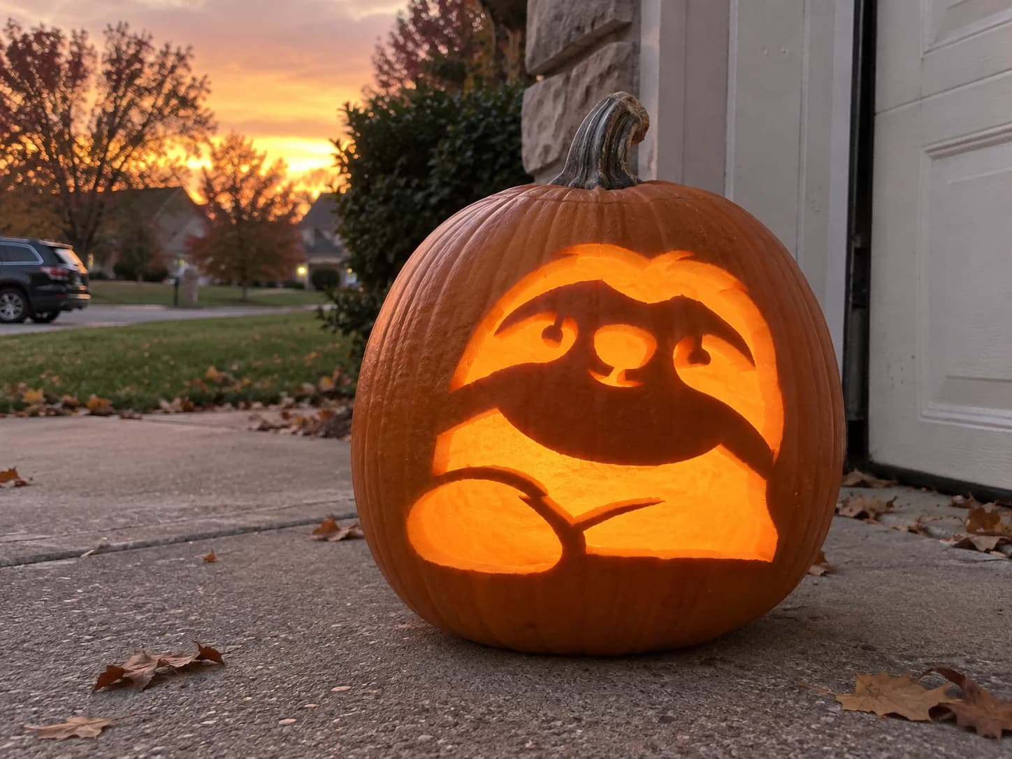 Sloth Pumpkin Stencil pumpkin carving stencil