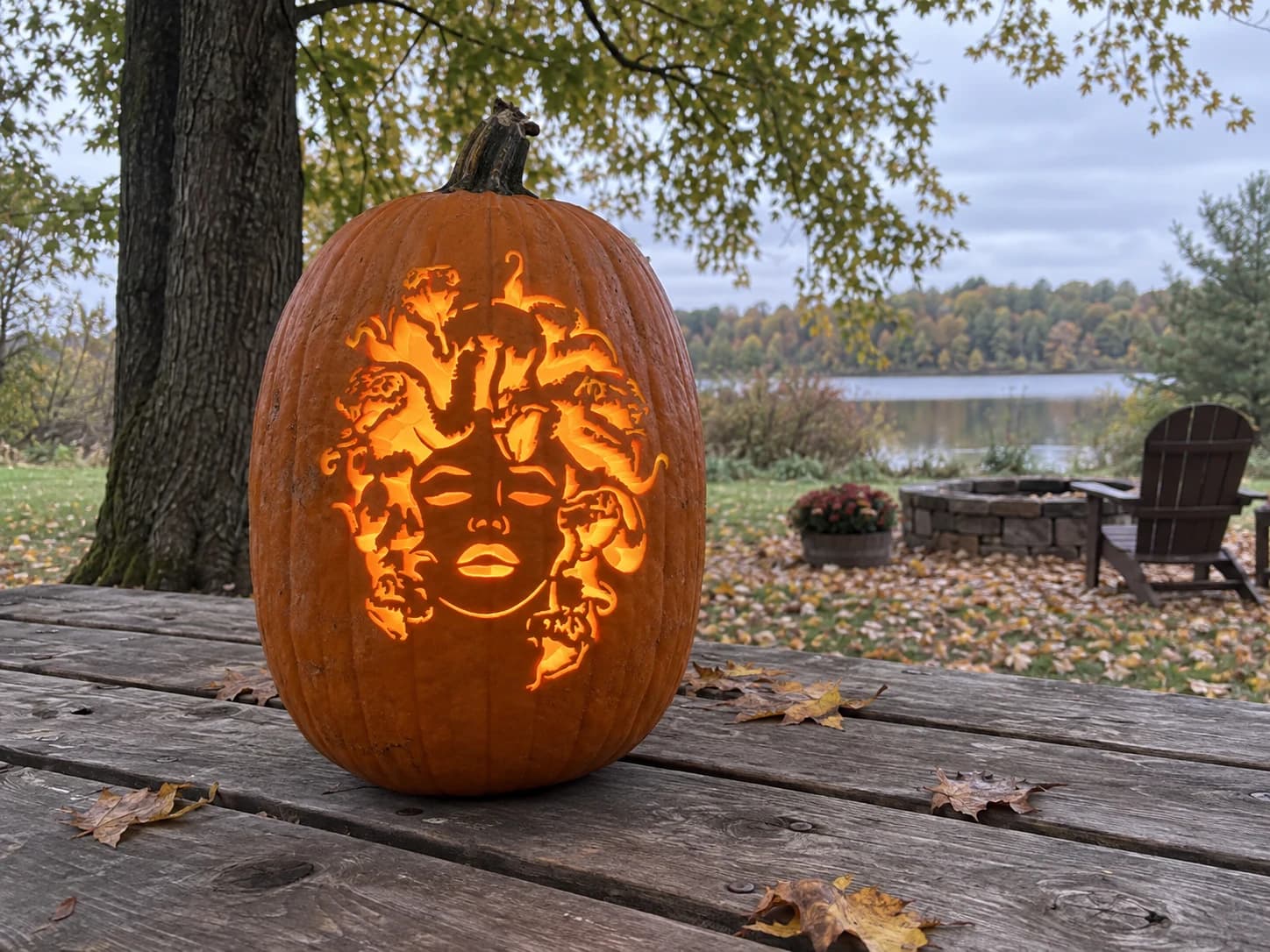 Medusa Pumpkin Stencil
