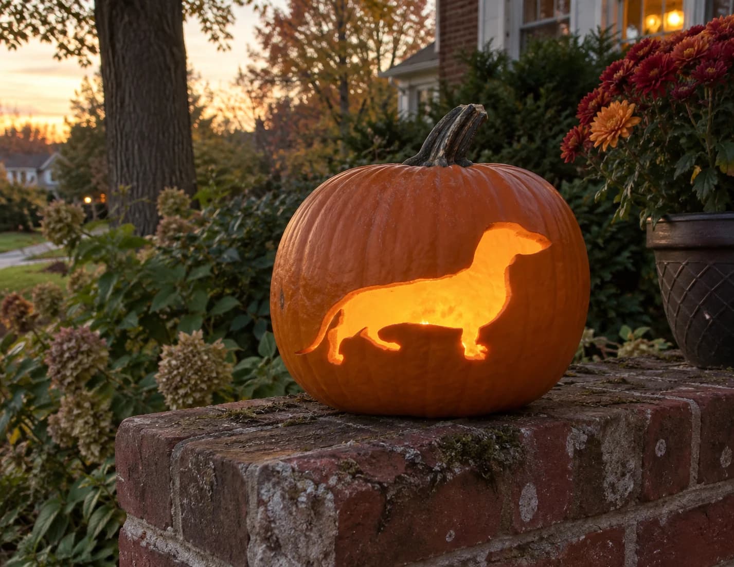Dachshund Pumpkin Stencil pumpkin carving stencil
