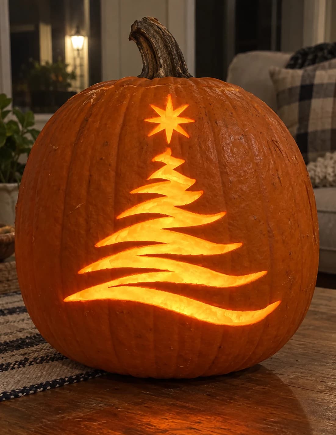 Christmas Tree Pumpkin Stencil