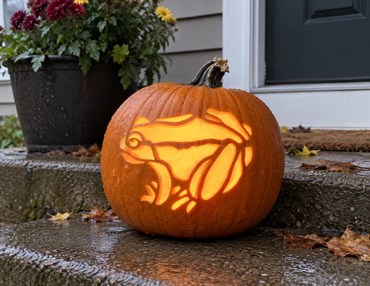 Toad Pumpkin Stencil