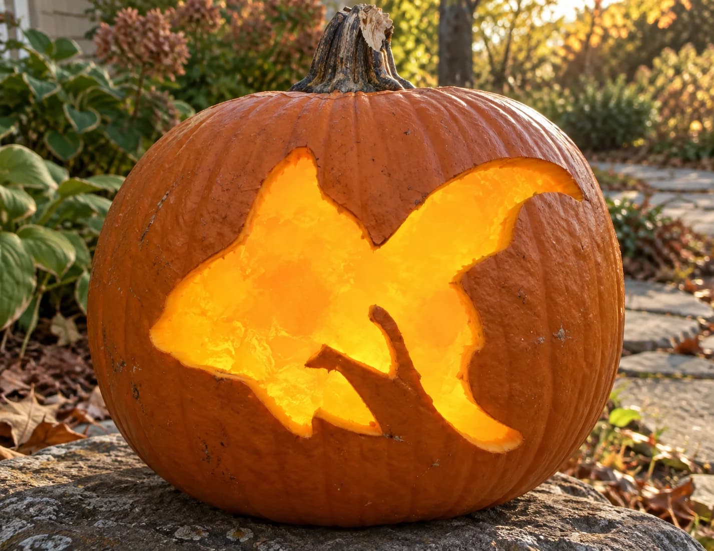 Goldfish Pumpkin Stencil