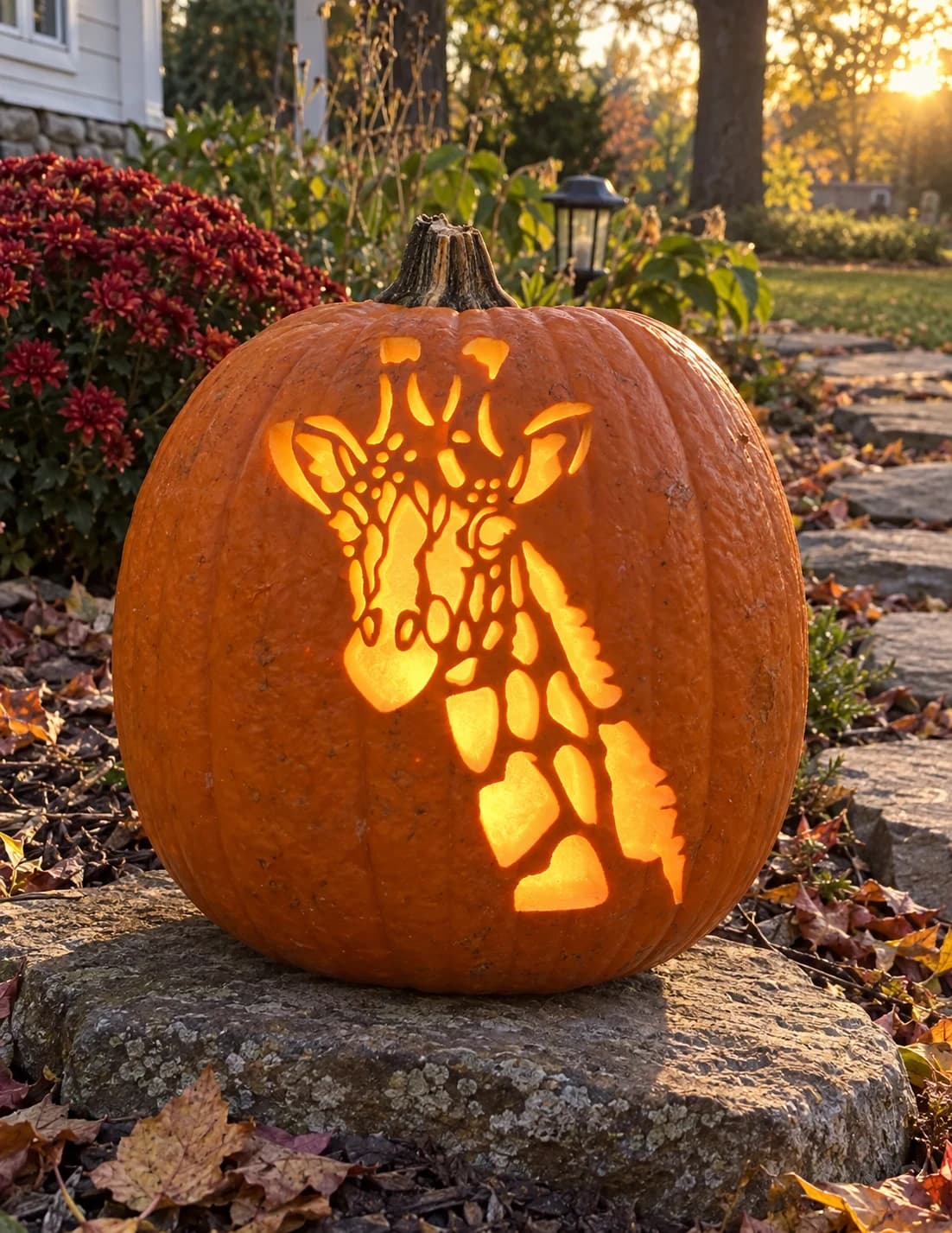 Giraffe Pumpkin Stencil