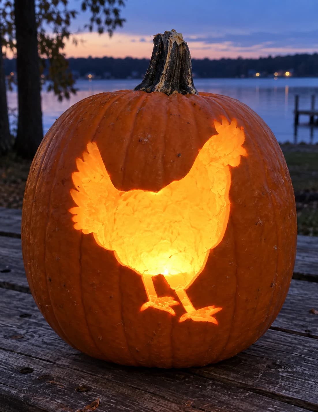 Farmyard Hen Pumpkin Stencil