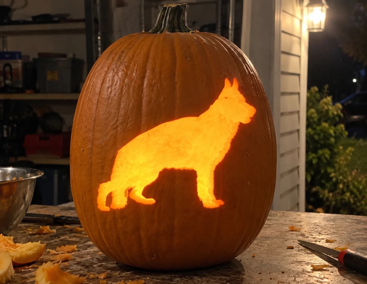 German Shepherd Pumpkin Stencil